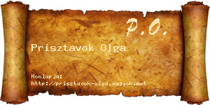 Prisztavok Olga névjegykártya