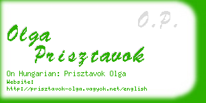 olga prisztavok business card